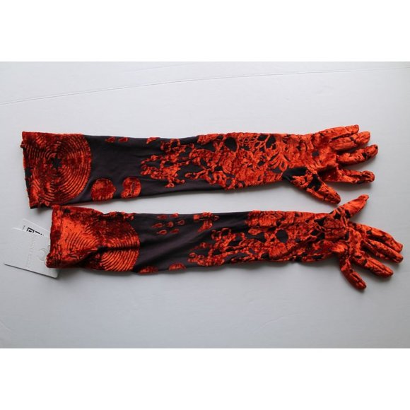 MARINE SERRE Geotic Sunburst Devore Stretch Woven Gloves - Picture 4 of 6